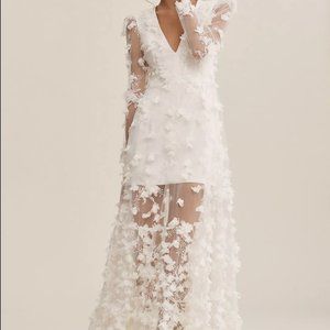 LIKE NEW | ANTHROPOLOGIE HELSI BLAIR LONGSLEEVE VNECK FLORAL MAXI DRESS | SZ MED